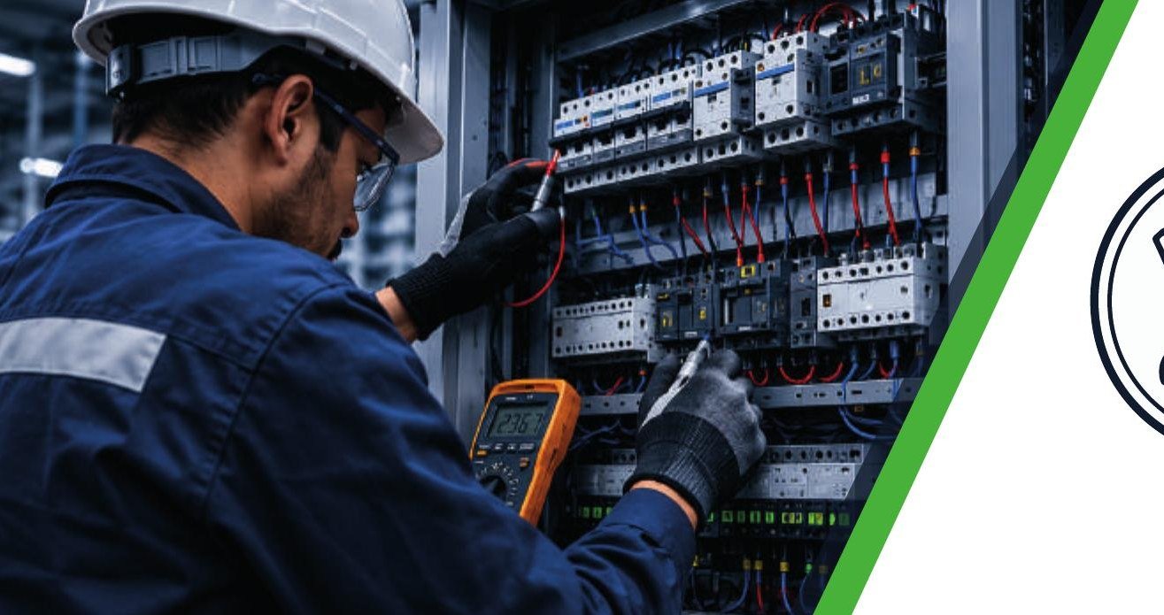 Técnico de Synergia realizando mediciones en un tablero eléctrico
